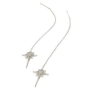 New Sterling Starry Night Star Chain Earrings